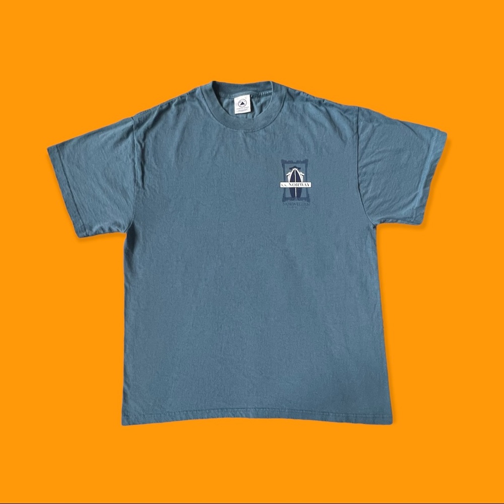 Vintage S.S. Norway Ship History T-Shirt Blue Men Sz Large